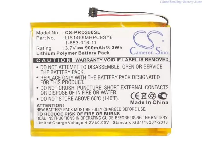 Cameron Sino 900mAh E-reader Battery 1-853-016-11, LIS1459MHPC9SY6 for Sony PRS-350, PRS-350SC, PRS-650, PRS-650BC, PRS-650RC