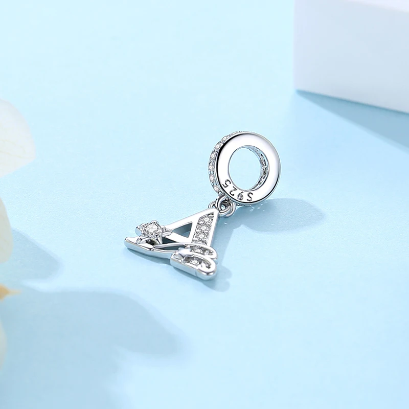 2025 New Original 925 Sterling Silver Charms Star 26 Letters Pendant Beads Fit Brand Bracelets Necklaces For Women DIY Jewelry