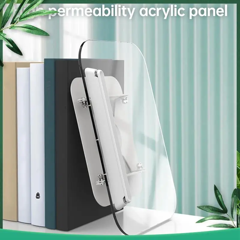 

(NEW) 360 Rotating Desktop Book Stand With Transparent Panel Page Clips Foldable And Angle Adjustable Holder For Book Holder