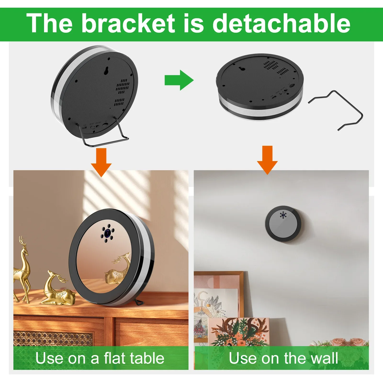 Мини-настольные часы HD-камера Беспроводные электронные часы DV Радионяня Дистанционный светодиодный ночник Часы Безопасность PTZ-камера мониторинга