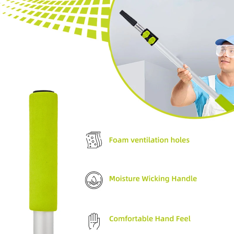 

Custom Logo 2m Aluminum Alloy Telescopic Pole Industrial Grade OEM ODM Supported Three Broom Handle Mop Extension Stick Easy Use