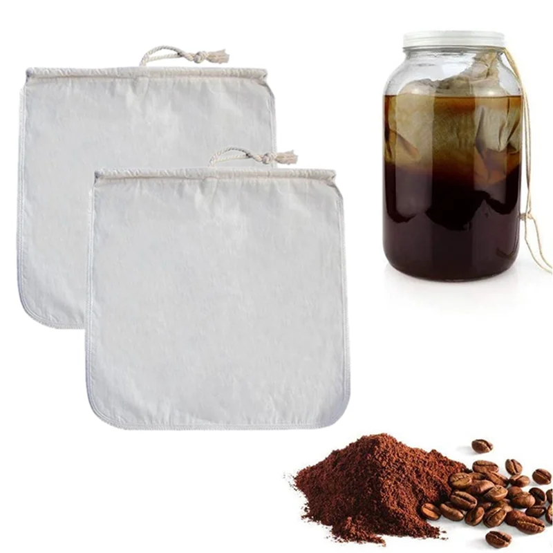 Paquete de 40 filtros orgánicos reutilizables para preparar café en frío, filtros para preparar vino de 12 pulgadas, filtro de algodón de malla ecológico