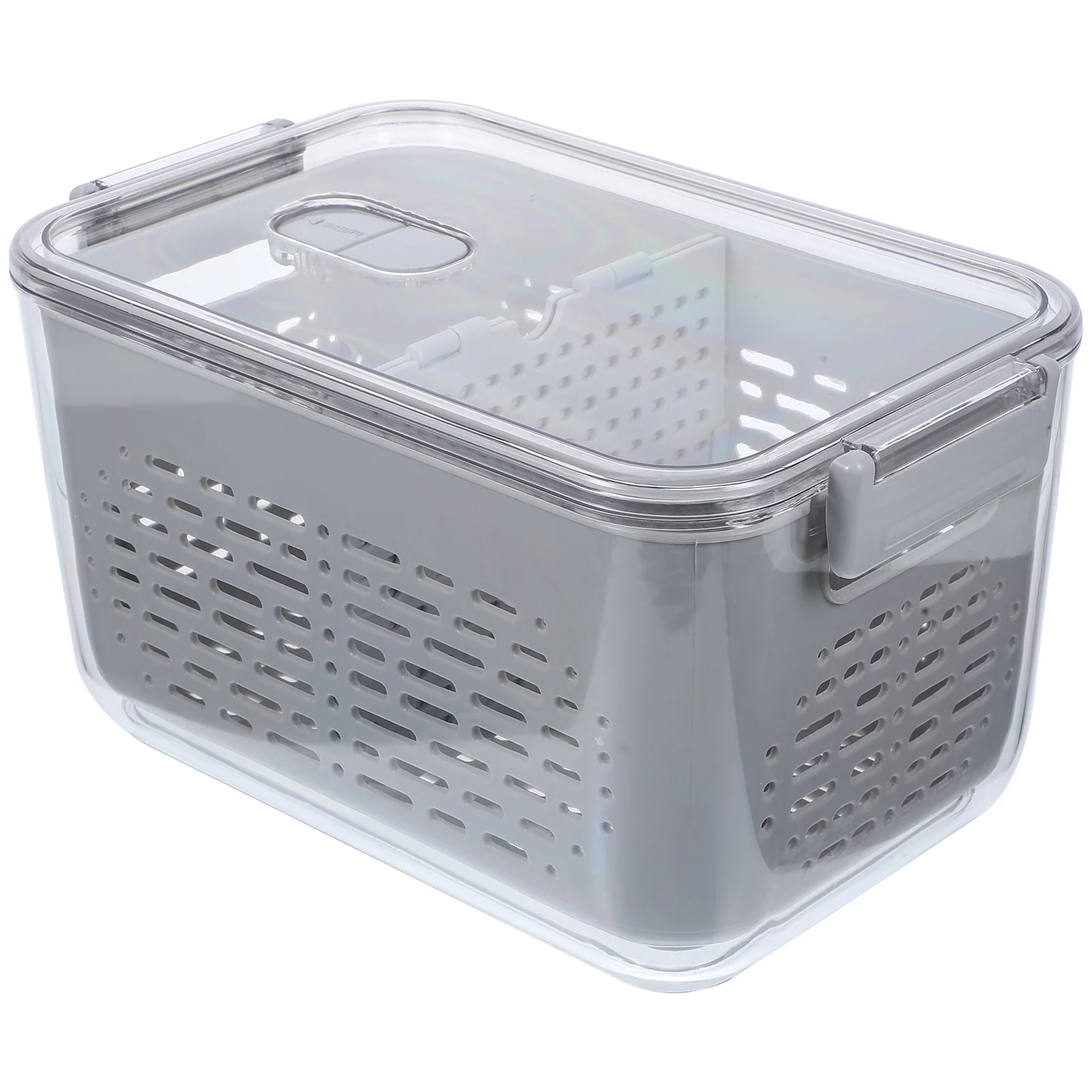 

Drainable Vegetable Basket Fruit Storage Salad Keeper PET PP Refrigerator Container Easy Clean Fridge ganizer Produce Saver