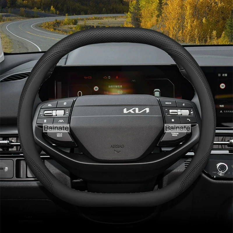 38 cm Auto-Lenkradbezug, für NEUEN KIA Sportage EV9 Sorento 2026, Leder, Lenkradhülle, Autozubehör – Detail 4