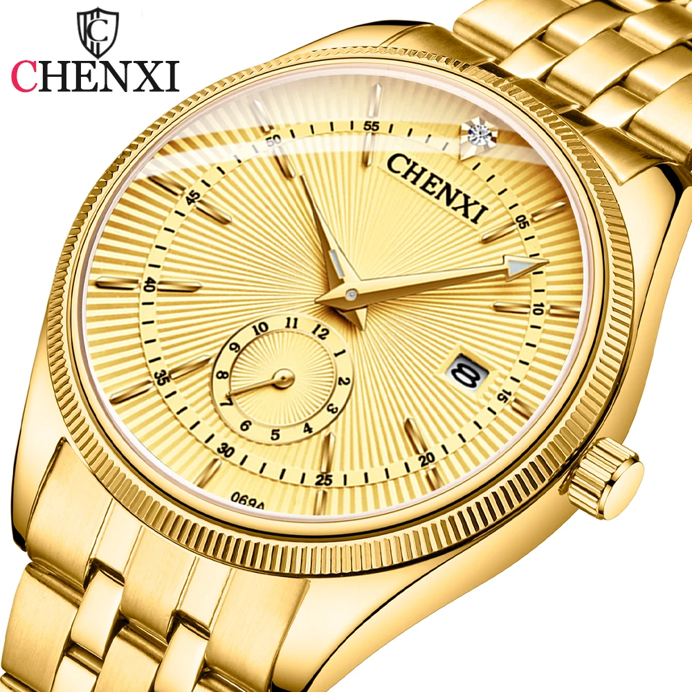 CHENXI Fashion Brand Watches Women Men Quartz Watch Luxury Golden lovers\' Wristwatches Creative Clock Watches relojes hombre