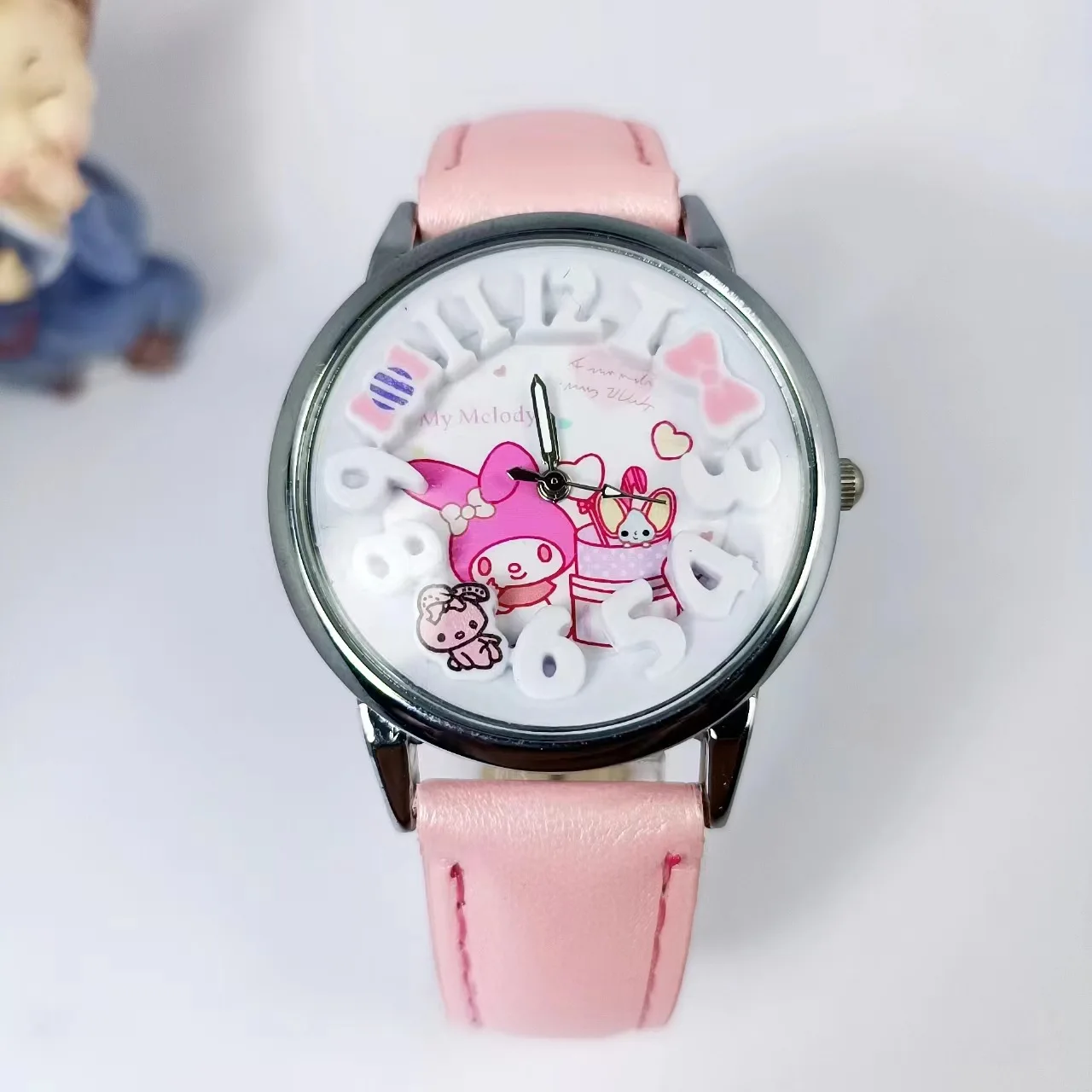 MINISO Hello Kitty Cartoon Children\'s Watch 3D Stereoscopic Screen waterproof  Children Wrist Watch girl Christmas Gift