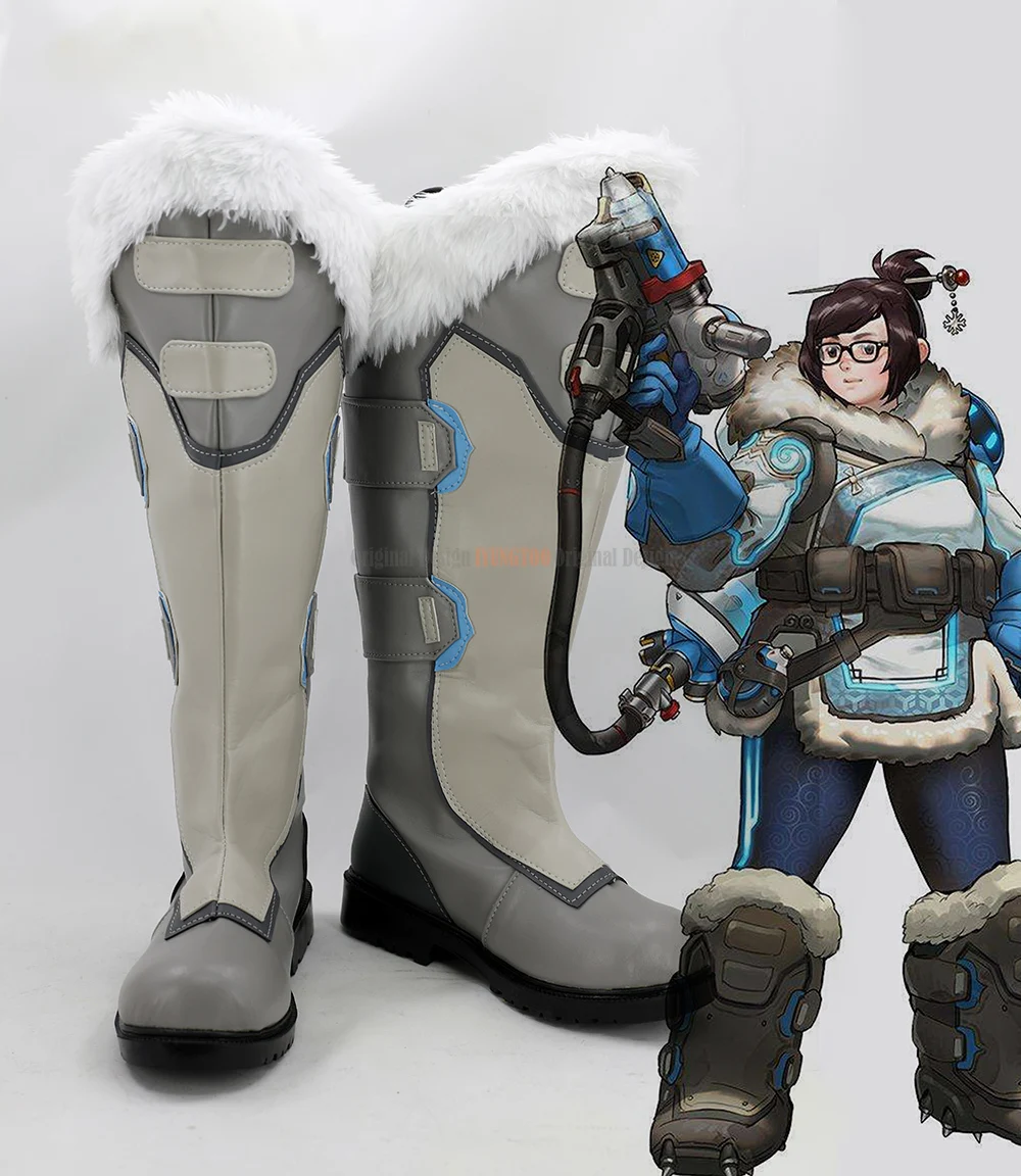 

OW Pioneer 76 Soldier Mei Long Boots Shoes Cosplay Custom Made Any Size Unisex Wear Shoes