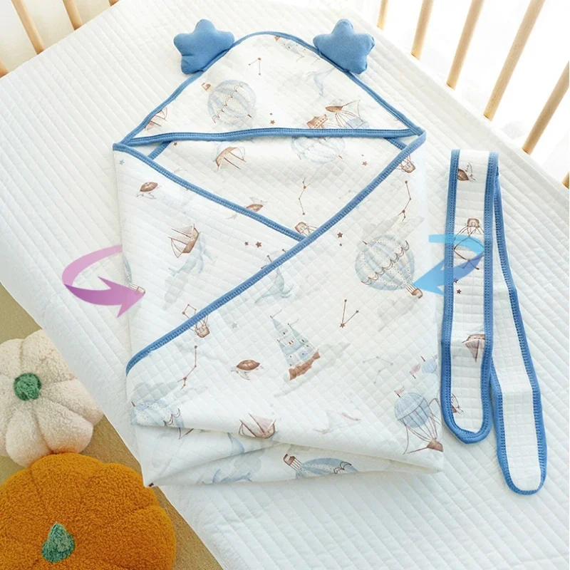 90 X 90cmBaby Stroller Accessories Sleeping Bag Swaddle Cloth Newborn Blanket Cotton Soft Adjustable Warm Blankety Bedding Quilt