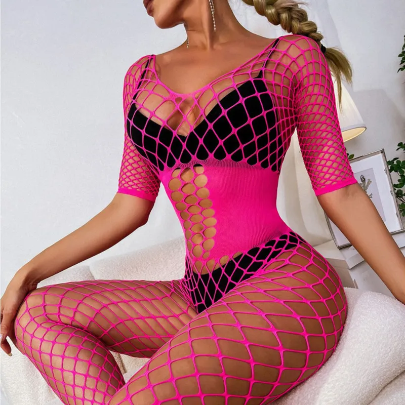 Sexy Mesh Fishnet Bodystockings For Women Erotic Lingerie Sexy Open Crot Teddies Bodysuits Female Sex toys 18+ Porno Underwear