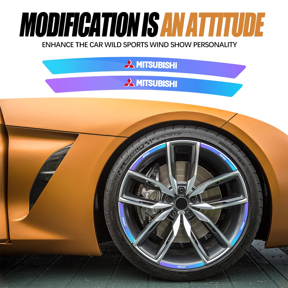 

Светоотражающая наклейка на обод колеса автомобиля, автоаксессуары для Mitsubishi 9 Ralliart X EX L200 Colt Outlander Pajero Lancer Eclipse Cross