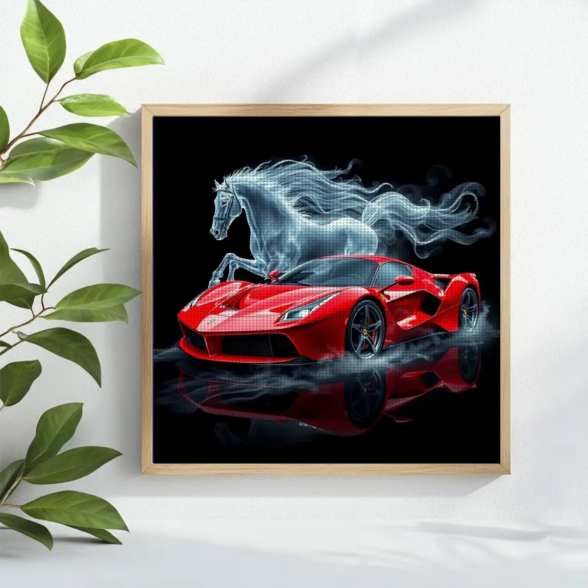 1pc 40X40CM/15.74inch Sports Car Stamped Cross Stitch Kit DIY Kit 11/14/16CT DIY Embroidered Set DIY Cross-Stitch Set
