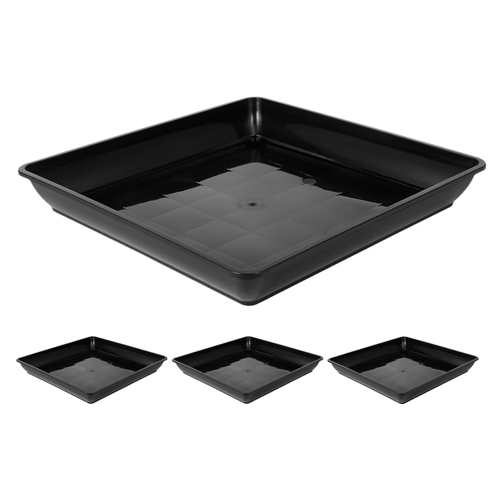 

4pcs Flower Pot Trays: Thickened Plastic Planter Saucers Succulents Water Catcher Trays For Indoor Outdoor Use Durable