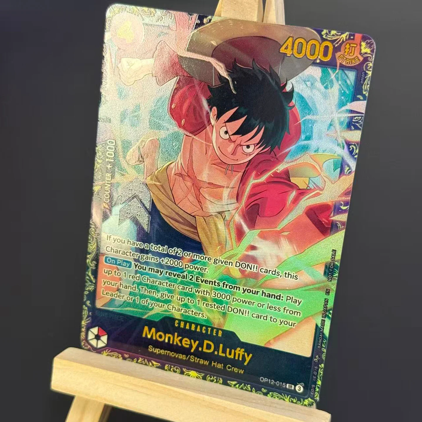 One Piece TCG OPCG English Monkey.D.Luffy SR TOP 64 Collection Card Treasure Cup November 2025 OP12-015 Foil Card view 3