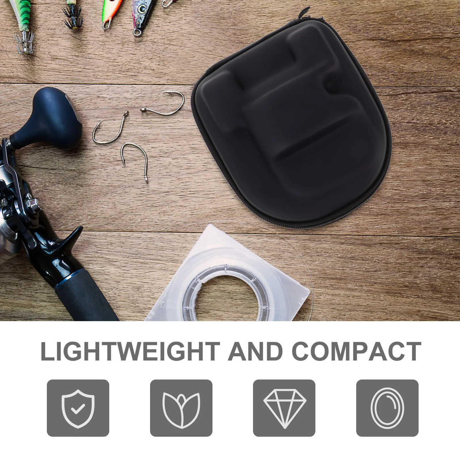 حقيبة بكرة الصيد حافظة واقية مقاومة للماء غطاء إيفا ممتص للصدمات لصب الطعم منظم تخزين بكرات الغزل