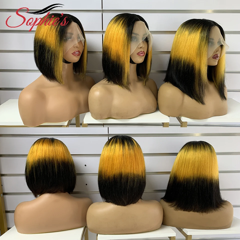 Sophies-peruca peruca dianteira de renda remy brasileiro, cabelo natural, cor mista, 180% densidade, 8-12 polegadas, para mulheres