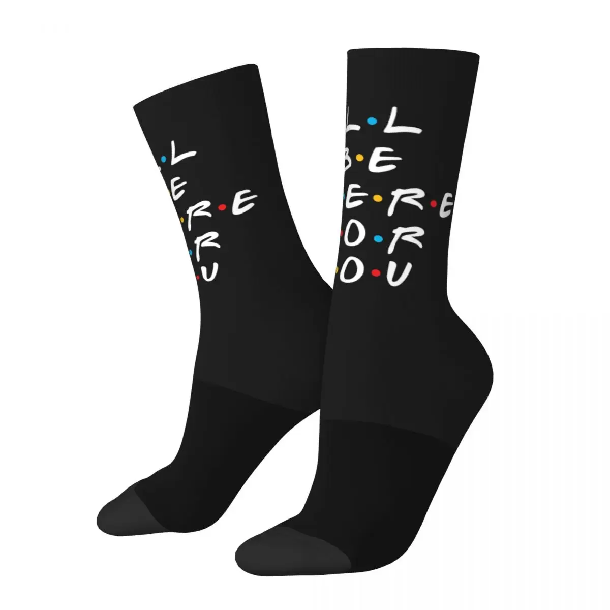 Retro Friends TV Show Sports Socks I Will Be There For You Polyester Long Socks for Unisex Sweat Absorbing