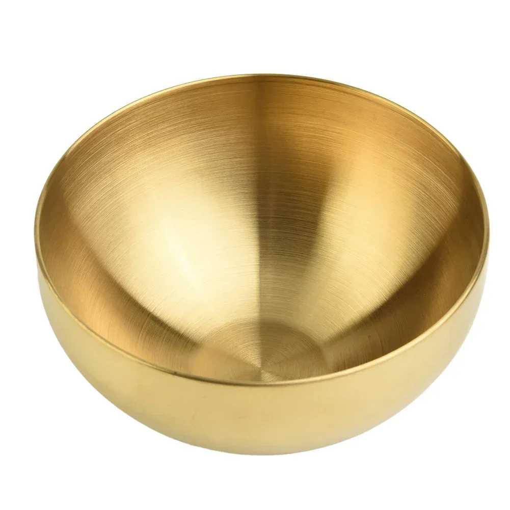 Stainless Steel Salad Bowl Rice Noodle Ramen Bowl Gold Silver Kitchen Tableware Food Container Mixing Bowls 12/15/20cm