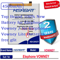 Top Brand 100% New 4500mAh Battery for Elephone Vowney / for Elephone Vowney Lite Batteries + free gfit