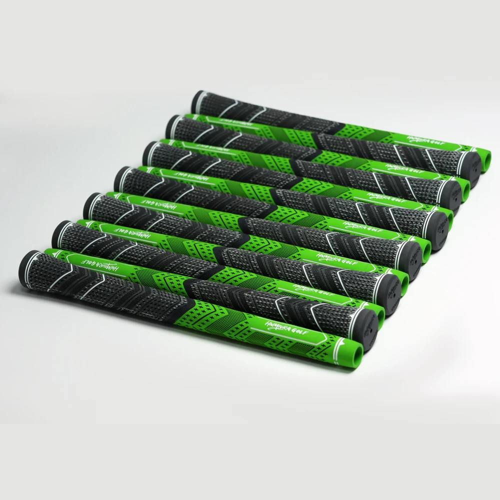 Green 10-Piece Set | Hybrid Golf Grips (Cotton-Like Thread + Rubber) | Enhanced Anti-Slip & Durability | Multi-Size Fit f