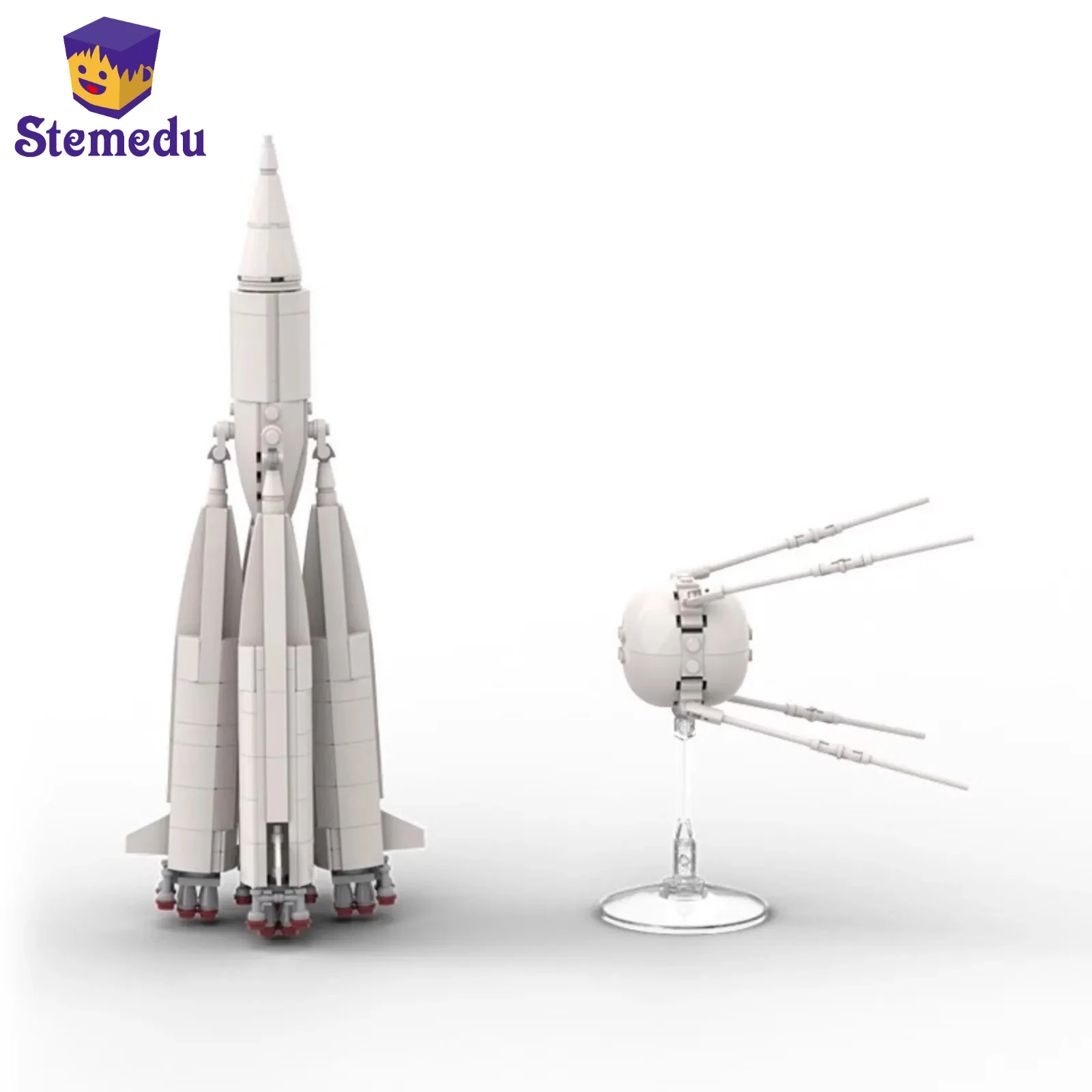 

541 шт. MOC Space Mini Building Blocks DIY Toys Kit - Совместимые R-7 Rocket & Sputnik 1 Satellite Model Bricks