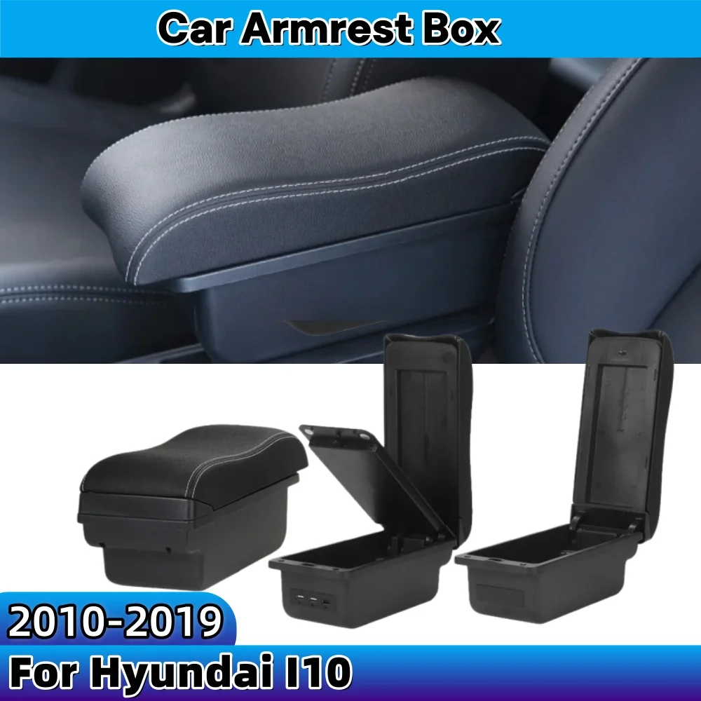 

For Hyundai I10 2010-2019 Armrest Box Car Armrest Interior Parts Details Retrofit Parts Storage Box Car Accessory Styling