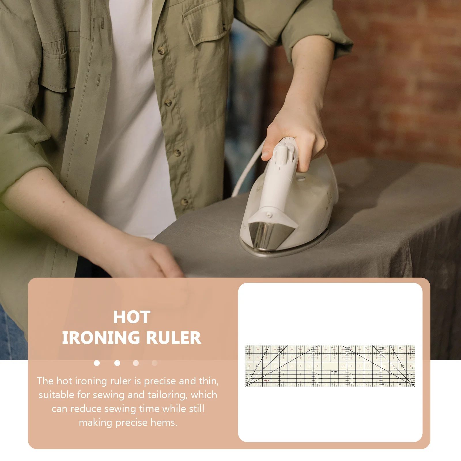 Professional Hot Ironing Ruler Heat Proof 25Cm Thin Measuring Tool for Sewing Tailoring Craft Ironing Ruler with Stable