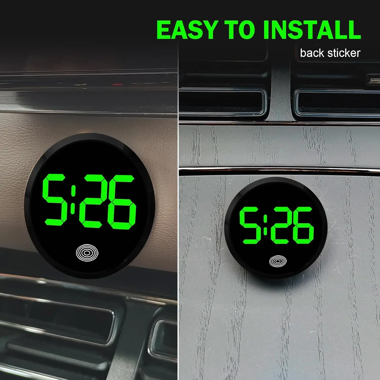 Universal Car Dashboard Digital Clock Fashionable LED Clock Touch-Control for Most Cars E-Bikes Study Desks Dashboard Watch view 6