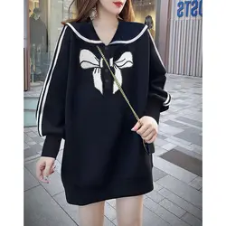 Women Clothing Spring Autumn New Long Sleeve Patchwork Striped Hoodies Sweatshirts Solid Color Loose Tops Tees Fashion Casual