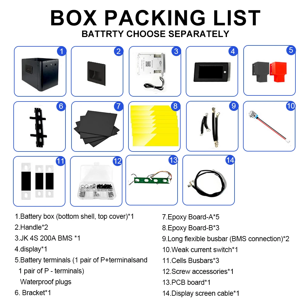 EU Stock 12V280AH 314AH Lifepo4 Battery Kits Grade A Battery JK-B1A8S20P BMS CAN RS485 DIY Home Solar Storage Vat Free