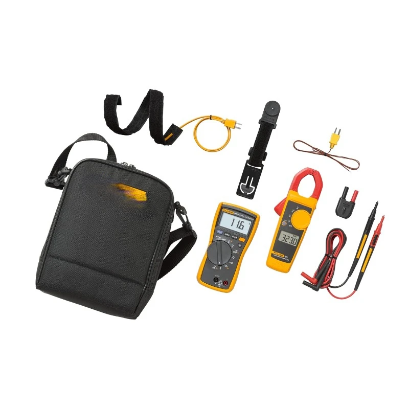 116/323 KIT Multimeter and Clamp Meter HVAC Combo Kit, AC/DC Voltage, AC Current 400 A, Microamps To Test Flame Sensors,