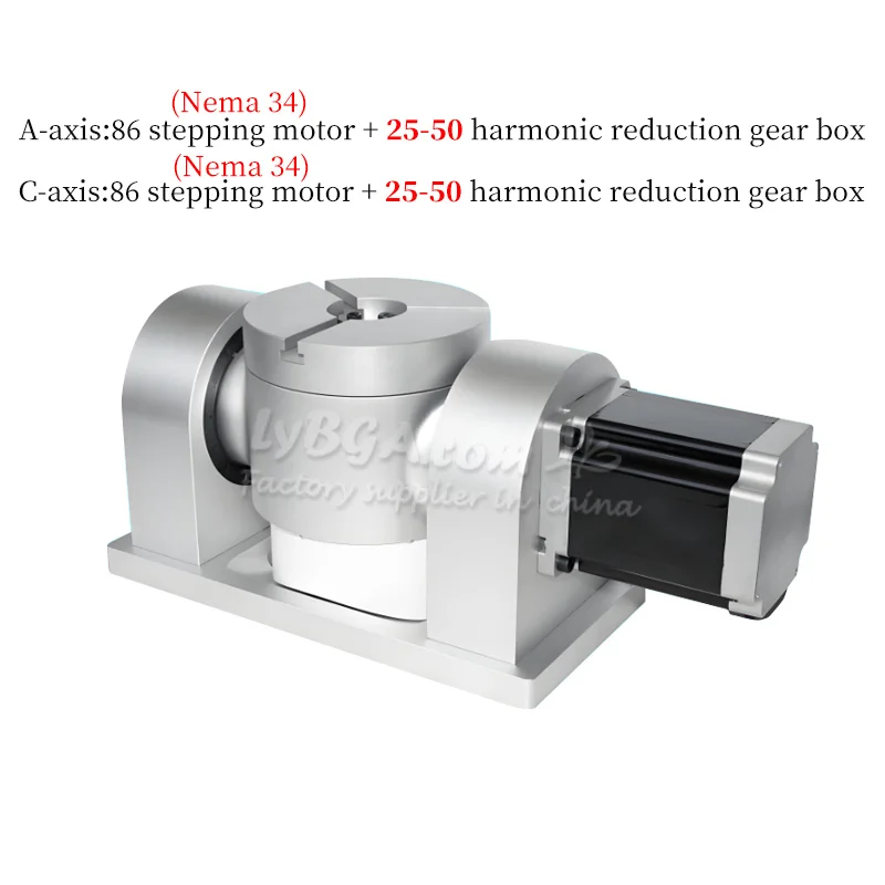 

CNC Rotary Axis for CNC Milling Machine Customized 25-50 Harmonic Control Box Worktable φ139mm CNC Rotary Axis