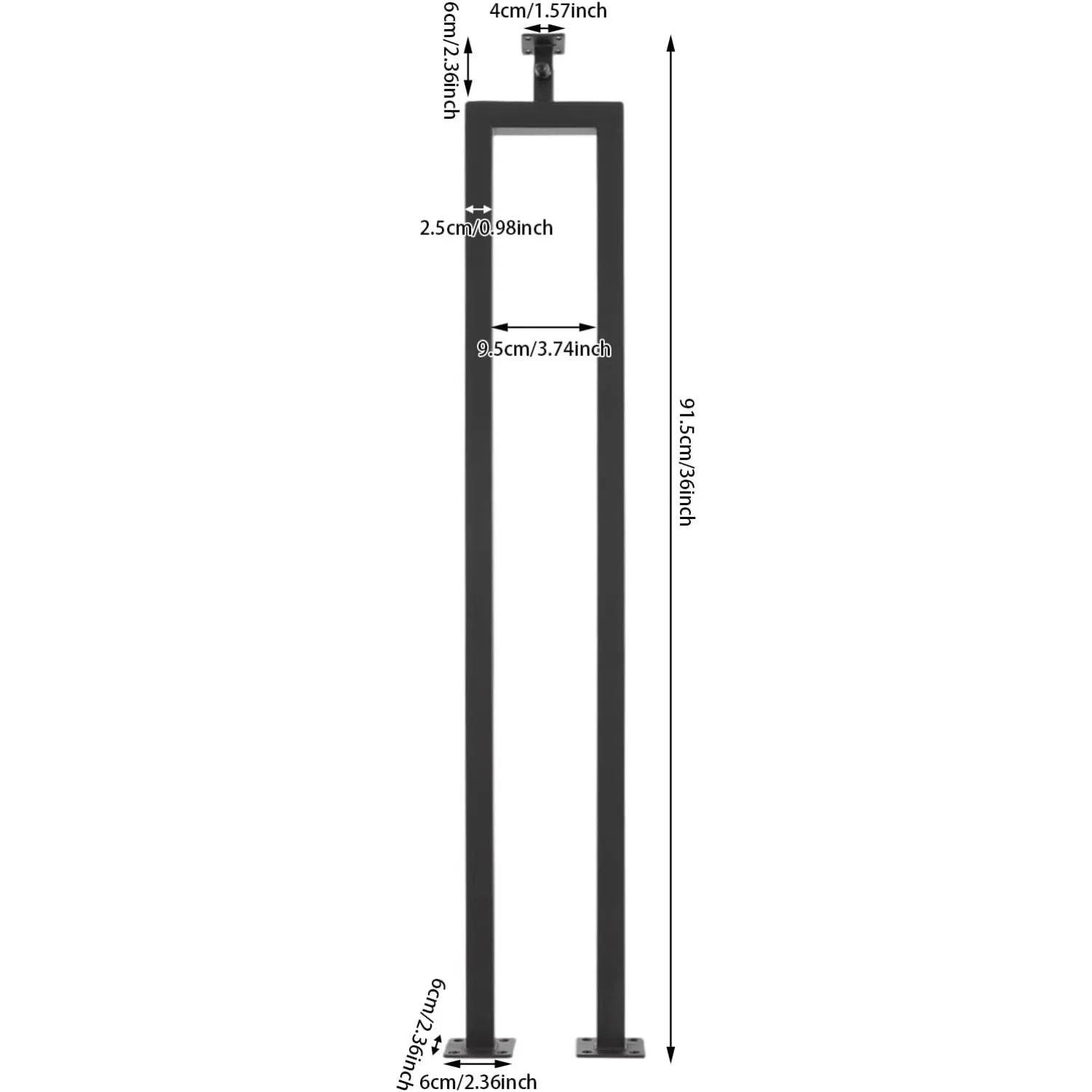 6Pcs U Shape Stair Balusters, 36'' Stair Handrails U Shaped Hand Rails Metal Staircase Handrail Railing Baluster for Stairs Hand