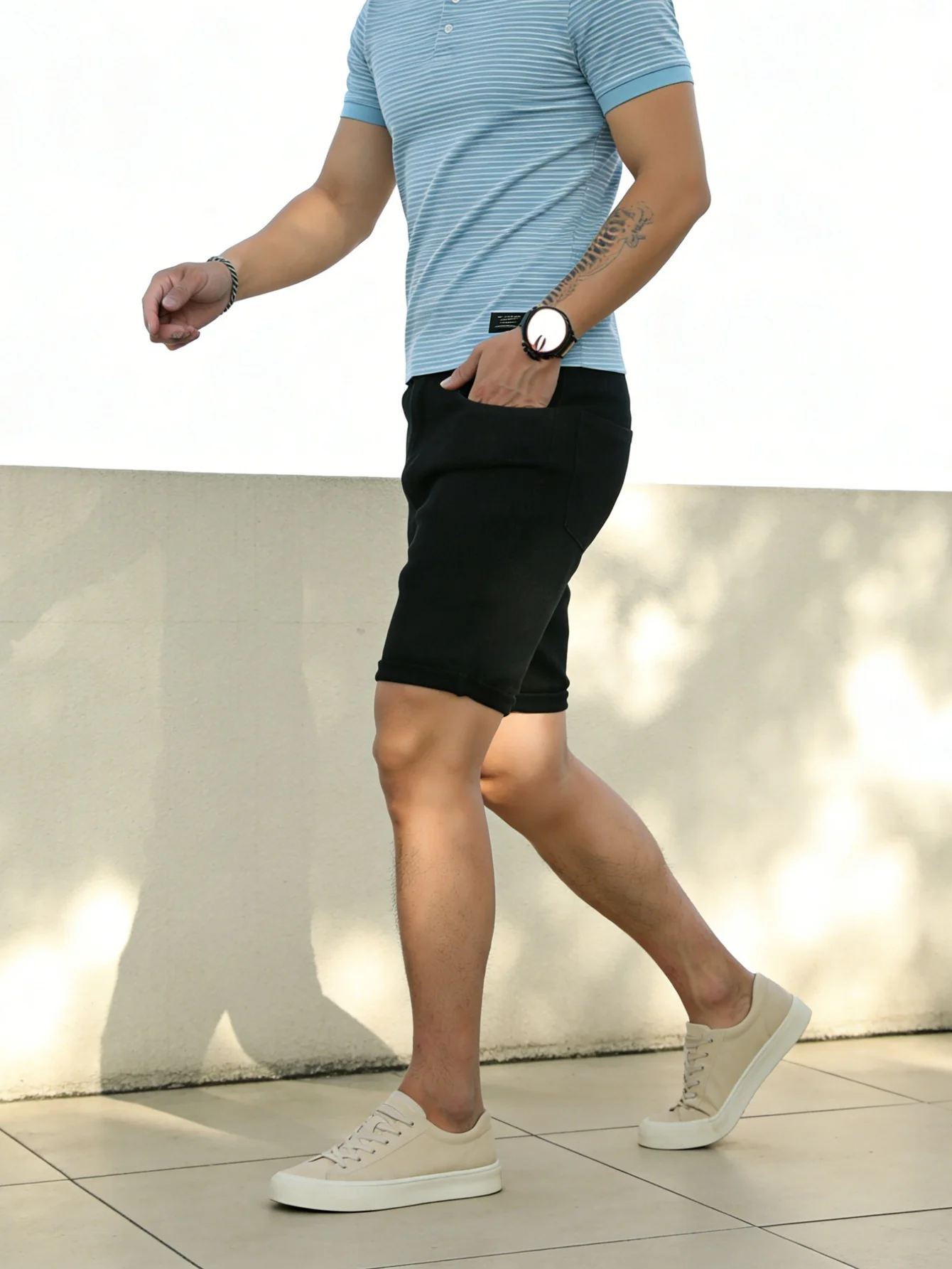 

Men's Slim Fit Black Jorts Unisex Y2K Clothes Jeans Pant For Man Street Style