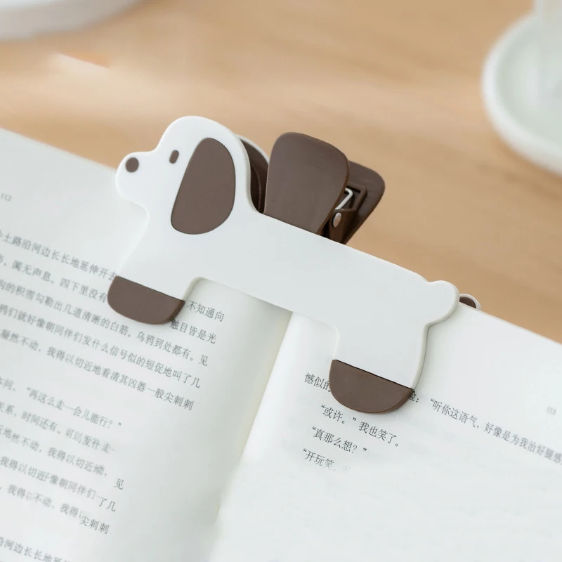 Bao Gai Tou-Clip de lectura para libros, soporte divertido para libros de perros, estante estereoscópico portátil, estantería de fácil lectura, 1 ud.
