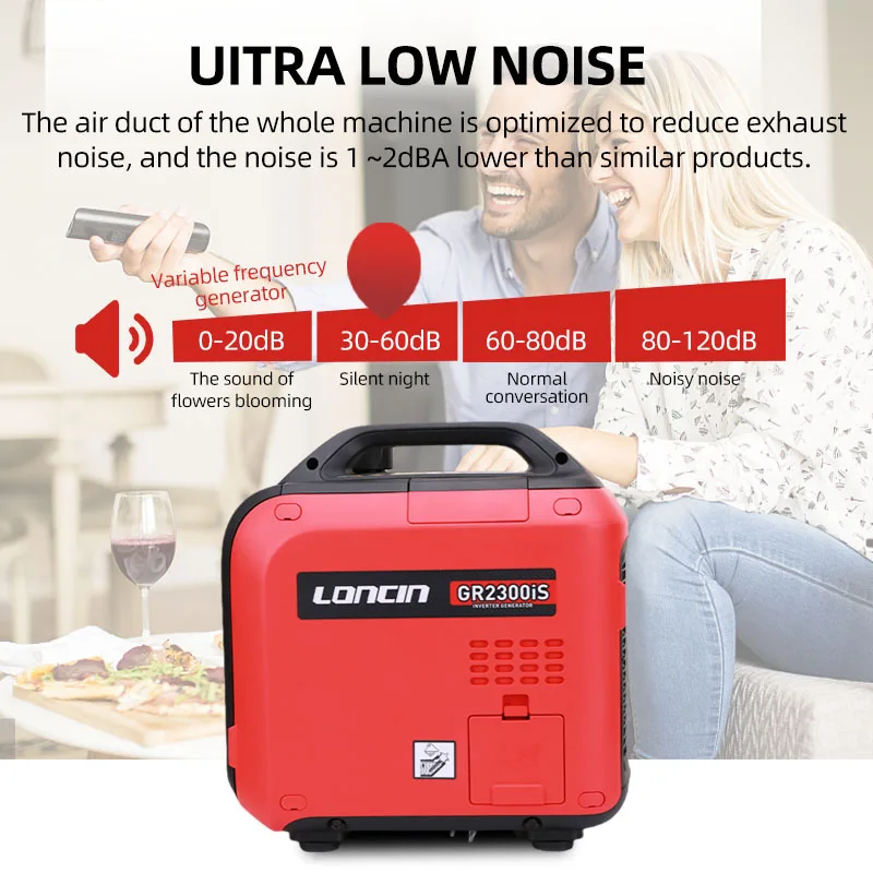 LONCIN GR2300IS 230V Electric Gasoline Power Portable Generator Frequency 2.3kw High Power Low Noise Outdoor Electric Conversion