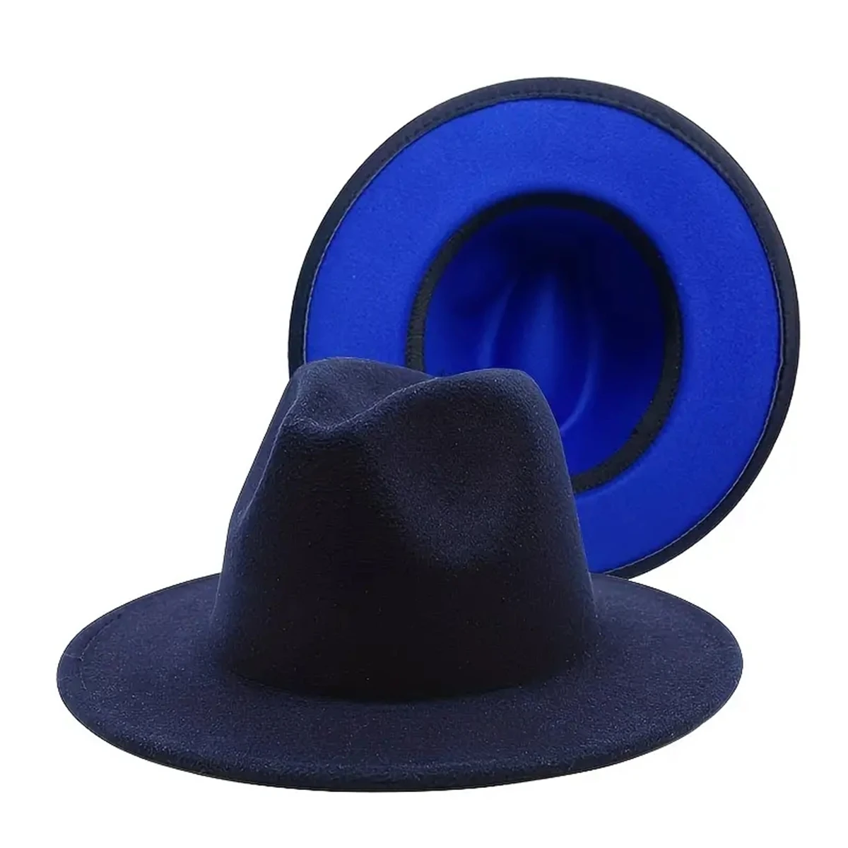 Western cowboy hat wool wool wool wool wool double-sided patchwork felt jazz hat can be worn by both men and women