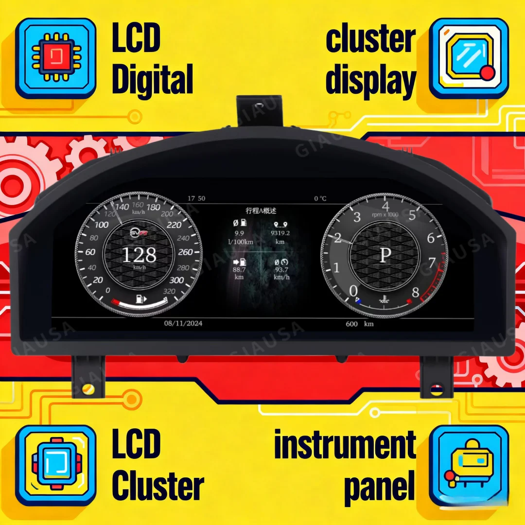 12.3 inch Screen Linux OS Car LCD Digital Cluster Instrument Virtual Cockpit For Land Rover Freelander 2 2007 - 2015 Speedometer