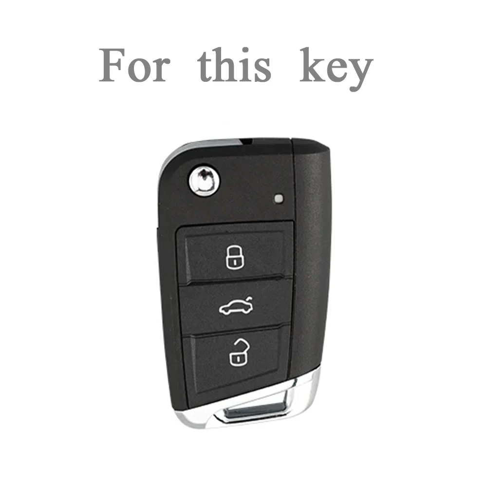 Transparent Car Key Case Cover for VW Volkswagen Golf 7 MK7 Tiguan MK2 T-roc T-cross Skoda Octavia Kodiaq Karoq Seat Ateca Leon
