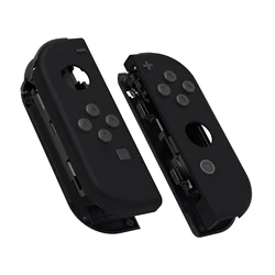 eXtremeRate Custom Soft Touch Grip Black Controller Housing with Full Set Buttons Replacement Shell for NS Switch & OLED JoyCon