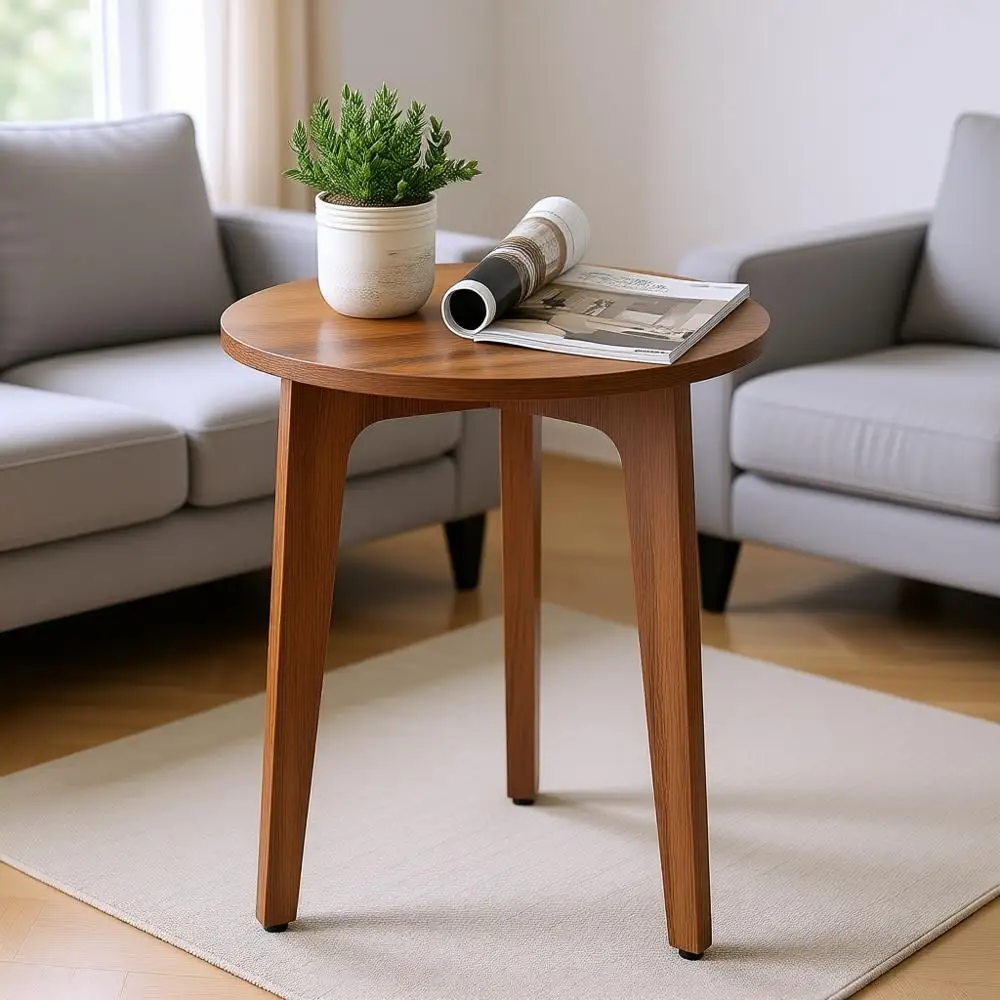 

Маленький приставной столик, круглый столик, прикроватная тумбочка с коническими ножками, изогнутые переходы, для небольших помещений, гостиной, спальни, и т.д.