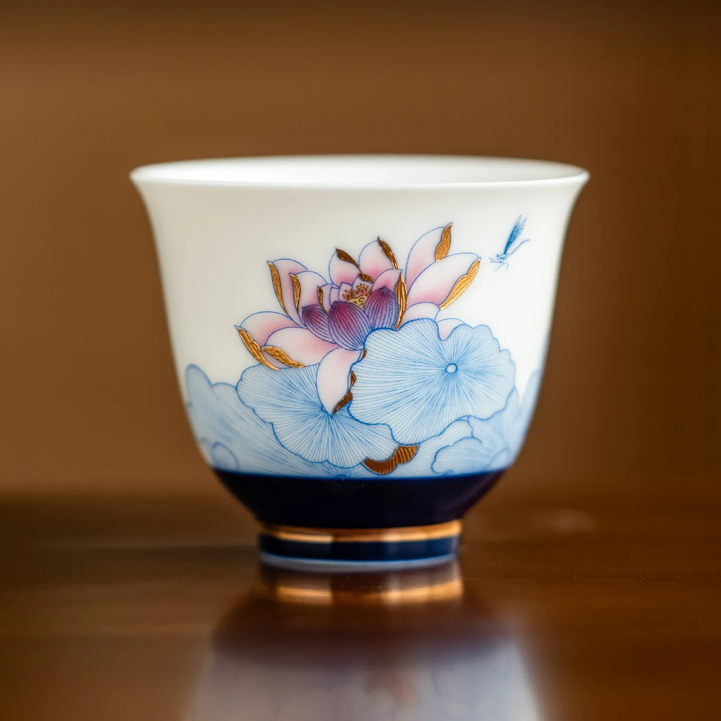 Gold-Painted Youhe Lyu Language Small Teacup Special Master Cup High-Value Kung Fu Tea Set Drinking Tea Cup Tea Cup Single Cup