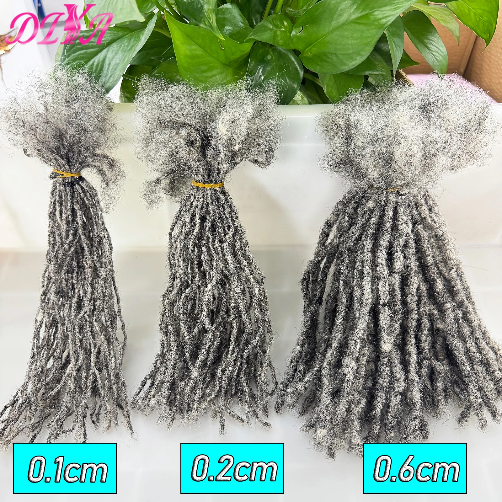 0.1/0.2/0.6cm Width Sister Locs Extesnions Human Hair Dreadlock Extensions Soft Interlock Dreads for Men/Women Can Be Dyed
