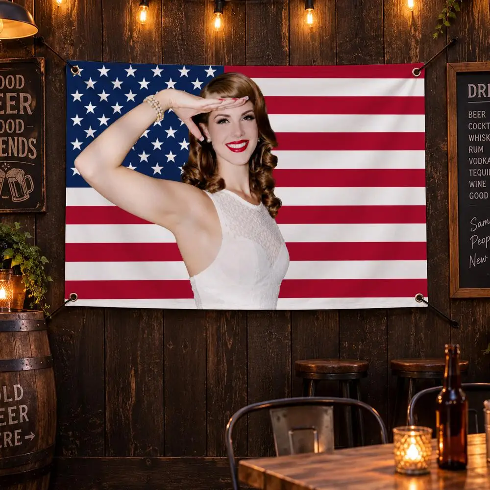 Singer L-Lana Del Rey Flags Personalized Flag Room Dorm Camping Picnic Garage Bar Indoor Outdoor Wall Decor