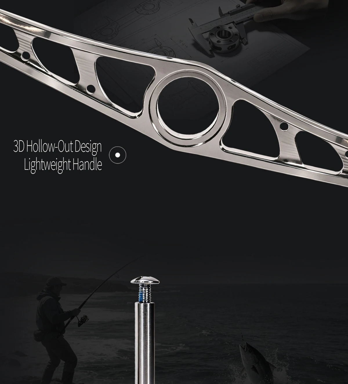 HEIGHTEN 115mm/130mm Baitcasting Reel Handle Without Knob For Shimano & Daiwa Abu Bait Reel
