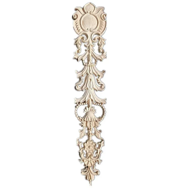 Solid Wood Furniture Decorative Accessories New Flower Carved Door Vintage Home Decor Figurines Miniatures Ornaments