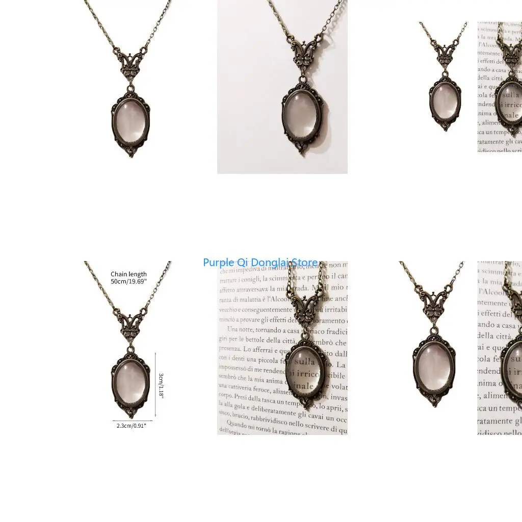 L21E Long Chain Reading Aid for Library Reading Magnify Necklace Jewelry Decor