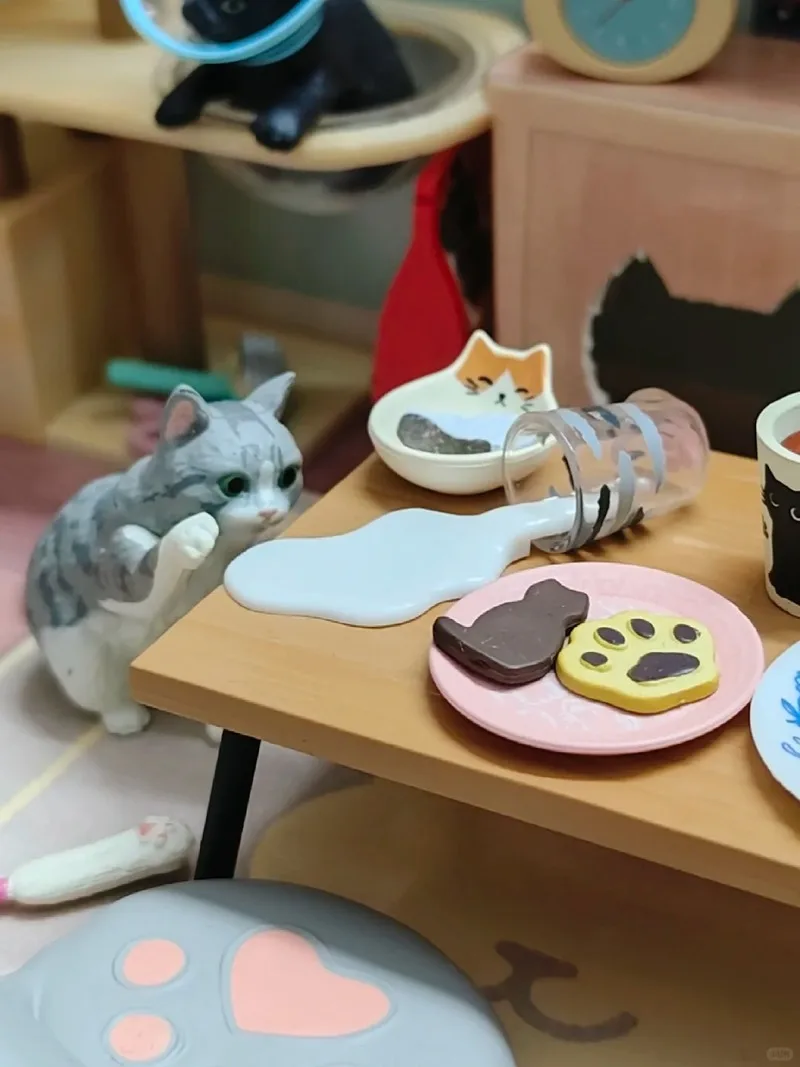 Re-Ment My Daily Life With Cat Series Miniature Scene With Lovely Details Desktop Display Gift  Action Figures Toys Gift