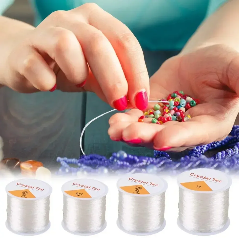 100m Strong Elastic Crystal Beading Thread Cord Jewelry Making Necklace Bracelet DIY Beads Transparent String Stretchable Thread