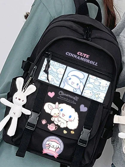 Sanrio-mochila de hello kitty para niños, morral de juguete, escolar, regalo para estudiantes, bolsa Cinnamoroll Kawaii