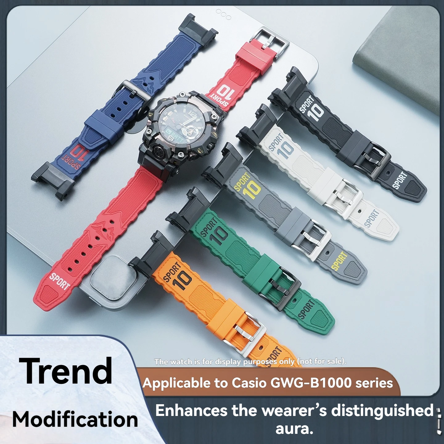 Adapt to Casio G-SHOCK Big Mud King modified and upgraded strap GWG-B1000/1000/2000/ 2040 fluorine rubber watchband accessories